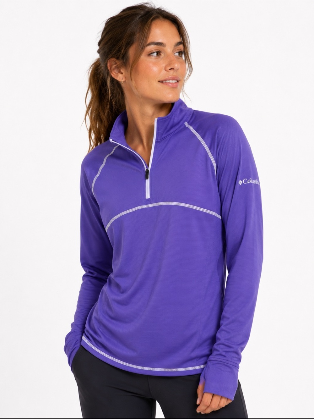 Columbia Purple Golf Quarter-Zip Pullover
